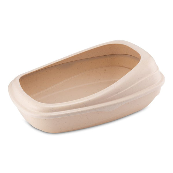 Bandeja Sanitaria Beco Color Natural 🐾, sostenible y fácil de limpiar. Con tapa anti patada y material renovable, ideal para la higiene de tu gato.