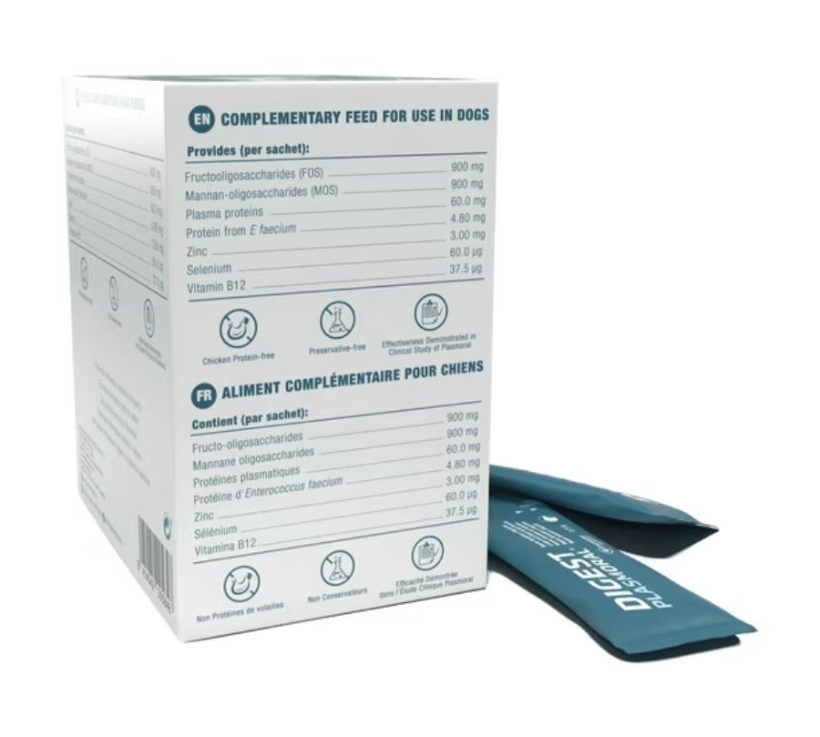 Digest Plasmoral Razas Grandes y Gigantes, suplemento sin cereales ni lactosa que mejora la salud intestinal e inmunitaria de tu perro.