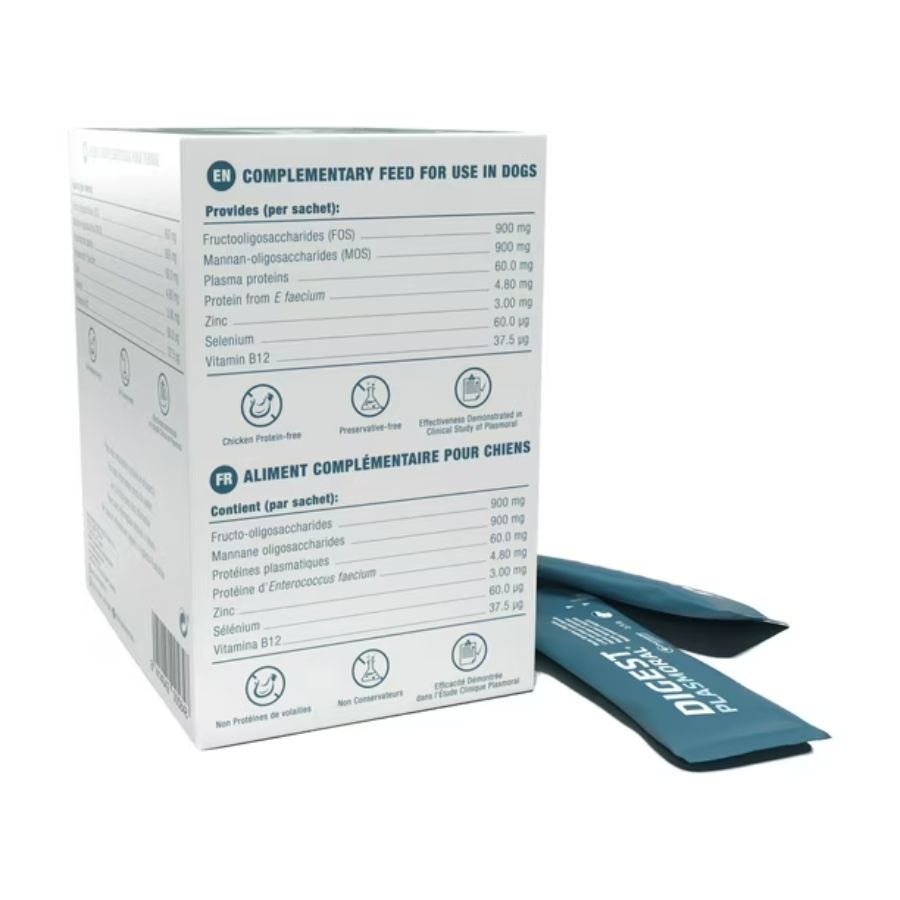 Digest Plasmoral Razas Grandes y Gigantes, suplemento sin cereales ni lactosa que mejora la salud intestinal e inmunitaria de tu perro.