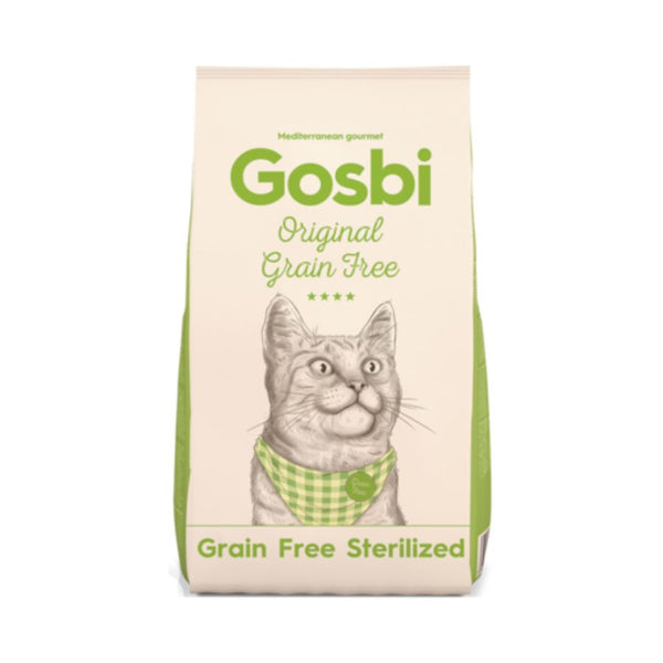 Gosbi Original Cat Grain Free Sterilized 3 Kg alimento sin cereales para gatos esterilizados, con bajo contenido en grasa y fibra para controlar el apetito.