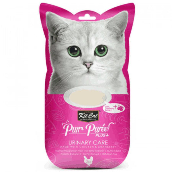 Kit Cat Purr Plus Urinary Care Pollo: Snack para salud urinaria de gatos. Con pollo y arándanos, enriquecido con Omega 3 y 6. Natural y bajo en calorías.
