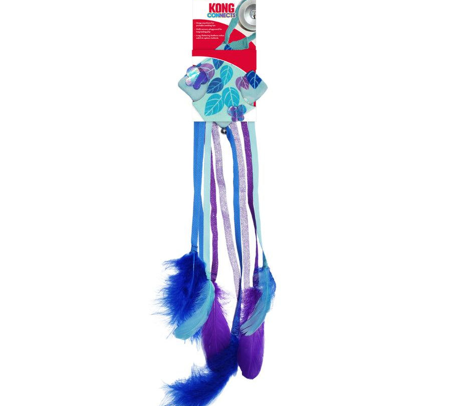 Kong Connects Danglers: Juguete multisensorial con plumas, sonidos y hierba gatera para gatos curiosos. 🐱🪶🔔