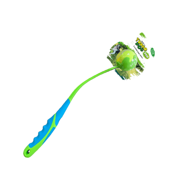 Lanzador de Pelotas Turbo Dog juguete interactivo para perros. Lanza pelotas 2-3 veces más lejos. Ergonomía y diversión asegurada.