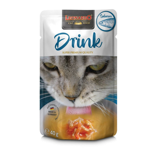 Leonardo Drink Salmón, una bebida deliciosa y saludable que promueve la hidratación y complementa la dieta seca de tu gato. ¡Sabor irresistible y nutrientes esenciales! 🐟💧 Perfecto para gatos que consumen alimentos secos.
