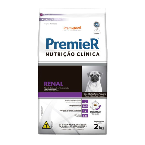 PremieR Nutrición Clínica para Perros Pequeños Renal 2kg, alimento premium con bajo fósforo y proteína moderada para perros con enfermedad renal.