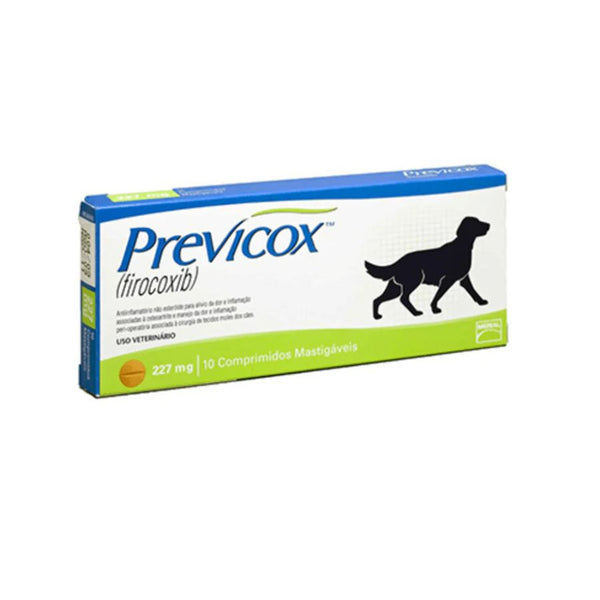 Previcox 227mg 30 comp alivia el dolor e inflamación en perros con osteoartritis o tras cirugía. Eficaz, palatable y de acción selectiva sobre la COX-2. B-Pets
