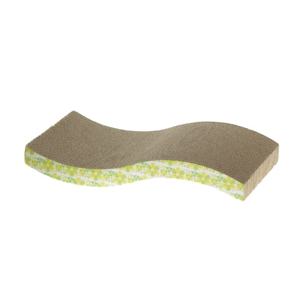 Rascador de Cartón Corrugado con Hierba Gatera (Catnip). Afilado de garras, alivio del estrés y protección de muebles.