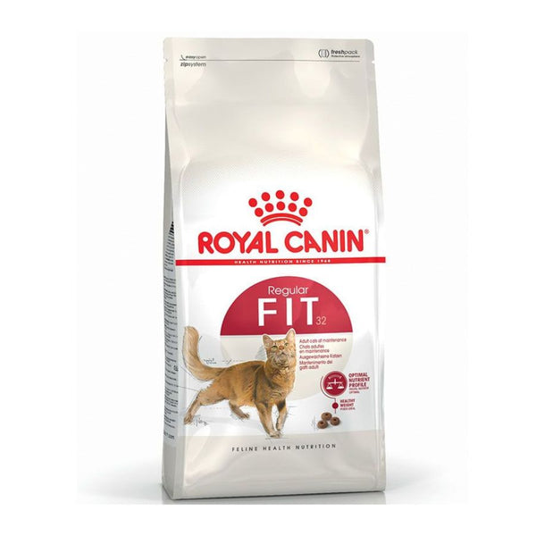 Royal Canin Fit: Alimento seco para gatos adultos con acceso al exterior y actividad moderada. Equilibra el peso, nutre completamente y reduce las bolas de pelo. Ideal para mantener la salud general.