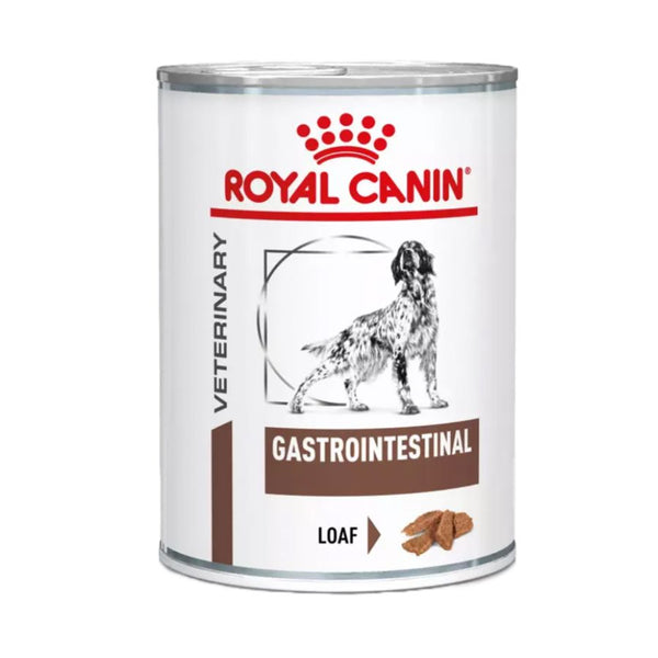 Royal Canin Lata Gastrointestinal Perro 385Gr, alimento húmedo de alta digestibilidad, ideal para perros con sensibilidad digestiva o en recuperación.
