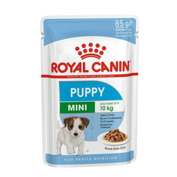 Royal Canin Mini Puppy Pouch: Alimento húmedo para cachorros de razas pequeñas. Favorece crecimiento, inmunidad y digestión. Alta energía y nutrientes esenciales.