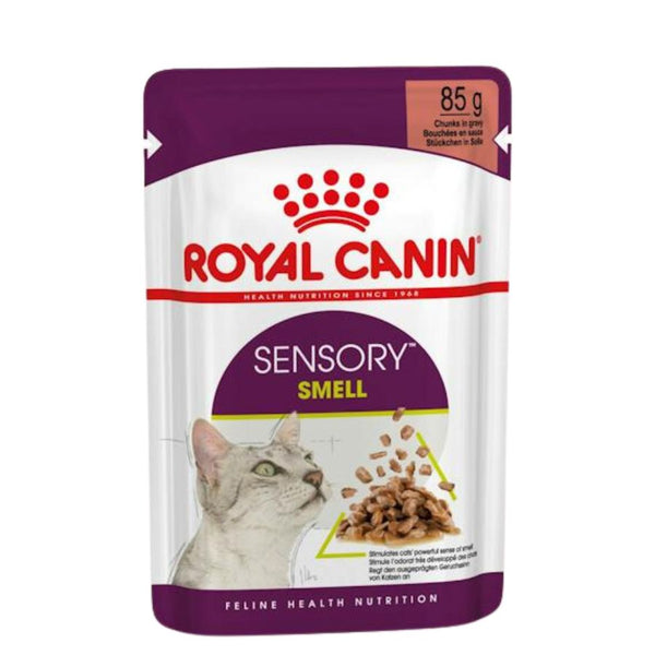 Royal Canin Pouch Sensory Smell: Alimento húmedo premium para gatos adultos, diseñado para estimular el olfato. Nutrición óptima, apoya la salud urinaria y ofrece una experiencia olfativa enriquecida.