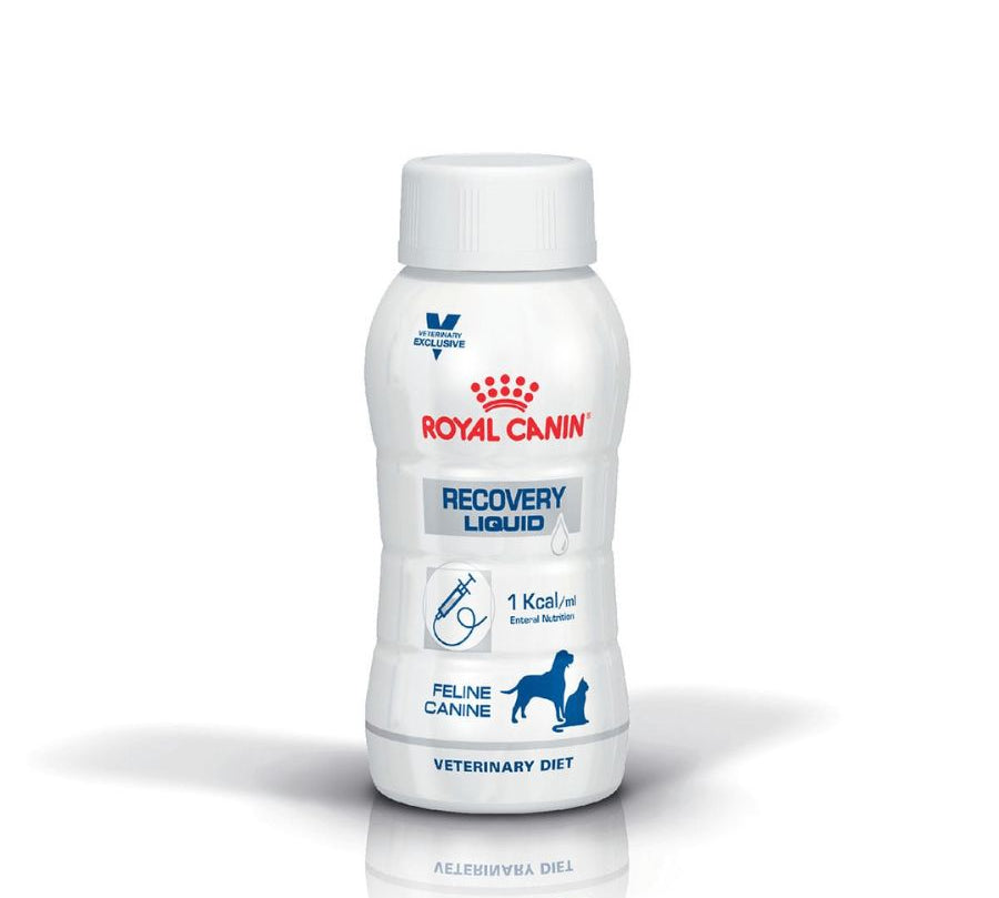 Royal Canin Recovery Liquid  es una dieta líquida completa y altamente digestible para perros y gatos en recuperación. Con alta proteína y energía adaptada.