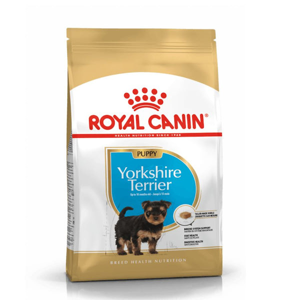 Royal Canin Yorkshire Terrier Puppy 1 Kg, especialmente formulado para cachorros de esta raza de 2 a 10 meses. Promueve un crecimiento saludable y un pelaje brillante.