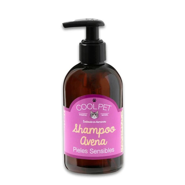 Shampoo de Avena para Gatos CoolPet, calma piel sensible y enrojecida, deja el pelaje suave y brillante. Aroma a pomelo. Uso frecuente y biodegradable.