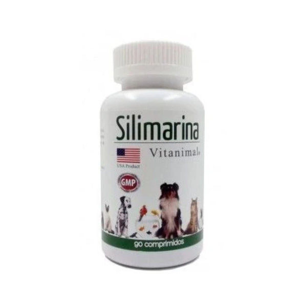 Silimarina Vitanimal 120 mg 90 comprimidos, suplemento hepático natural para perros y gatos, ideal en casos de hepatitis o daño hepático crónico. B-Pets