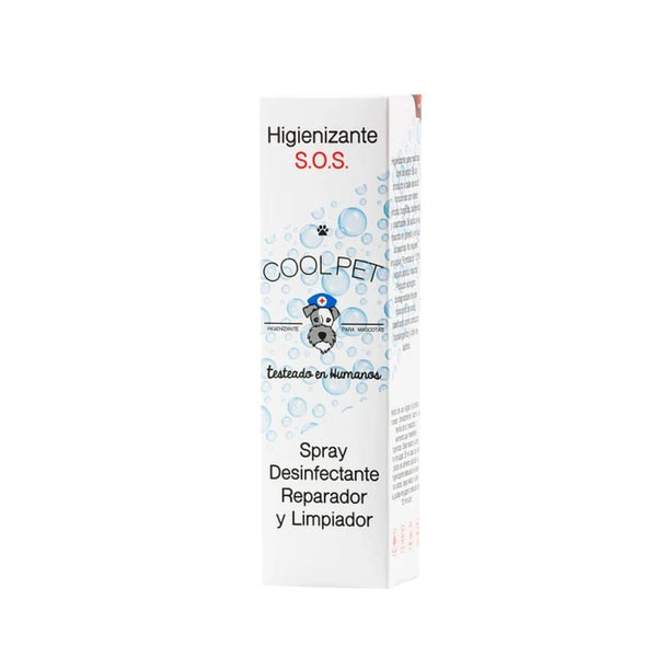 Spray Higienizante S.O.S CoolPet 150ML, desinfectante no tóxico para mascotas, ideal para patas, heridas y objetos. Biodegradable y libre de alcohol.
