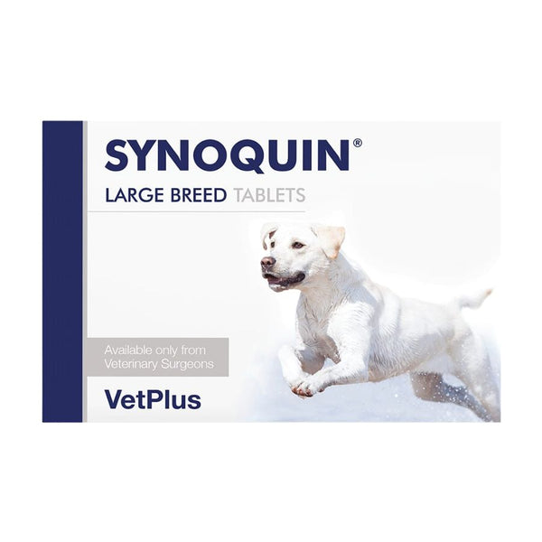 Synoquin Raza Grande 30 Comprimidos, condroprotector avanzado con Omega 3, glucosamina y condroitín para fortalecer las articulaciones de perros grandes. B-Pets