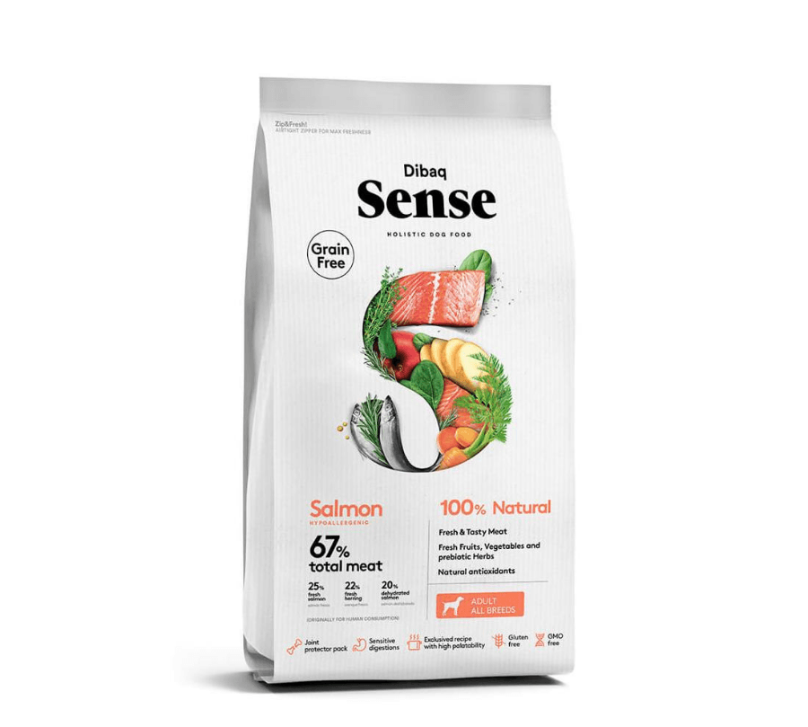 Dibaq Sense Salmón para Perro Adulto 2kg: Alimento hipoalergénico, protege articulaciones, piel y pelaje con ingredientes naturales. 🐾
