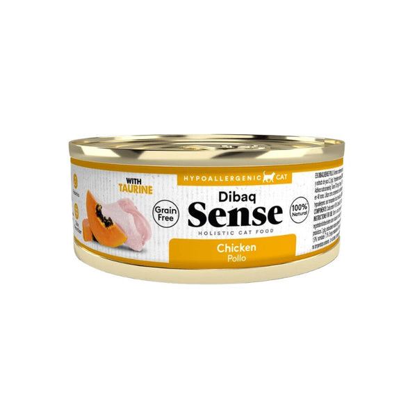 Alimento Húmedo Gato Adulto Dibaq Sense Pollo : Alimento hipoalergénico y natural para gatos adultos. Con prebióticos, extracto de yuca y taurina para una salud óptima. ¡Cuida a tu gato con lo mejor!