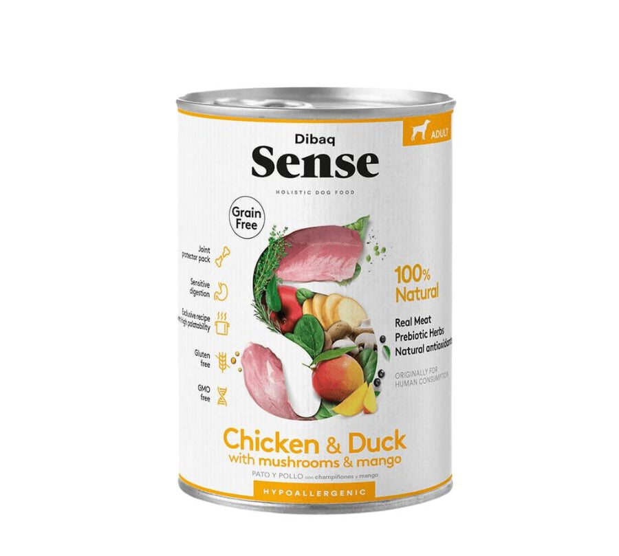 Dibaq Sense Alimento Húmedo Pollo y Pato Lata: Nutrición hipoalergénica para perros. ¡Sabores naturales para su bienestar!