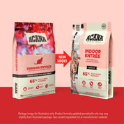 Acana Cat Indoor Entree 4,5kg, con 65% de ingredientes animales, ayuda al control de peso, bolas de pelo y digestión en gatos indoor.