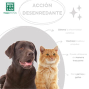 Acondicionador Desenredante para Mascotas Men for San, spray no graso que elimina enredos, facilita el cepillado y deja el pelaje suave y brillante.