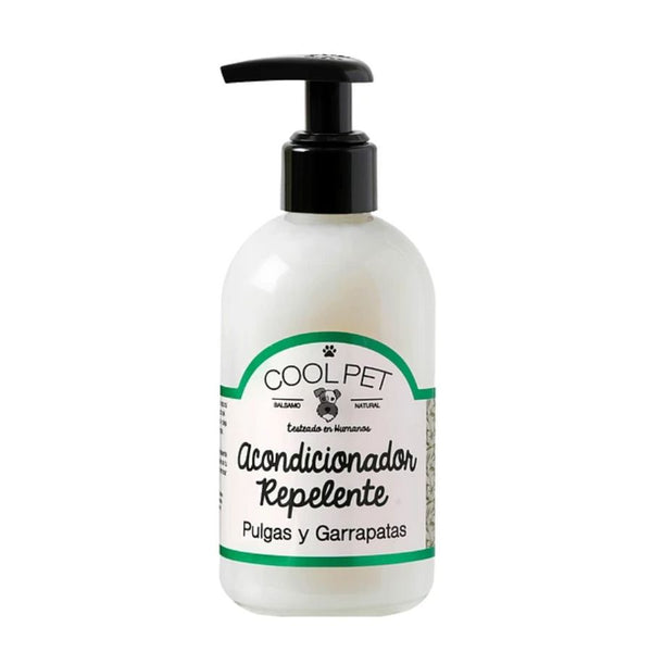 Acondicionador Repelente CoolPet con avena y Tea Tree, desenreda, protege contra pulgas y calma la piel. Ideal tras el shampoo repelente.