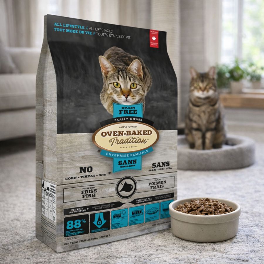 Oven-Baked Grain Free Pescado para Gato 4,54 Kg alimento horneado sin granos, alto en proteínas de pescado y con excelente digestibilidad para gatos de todas las edades.