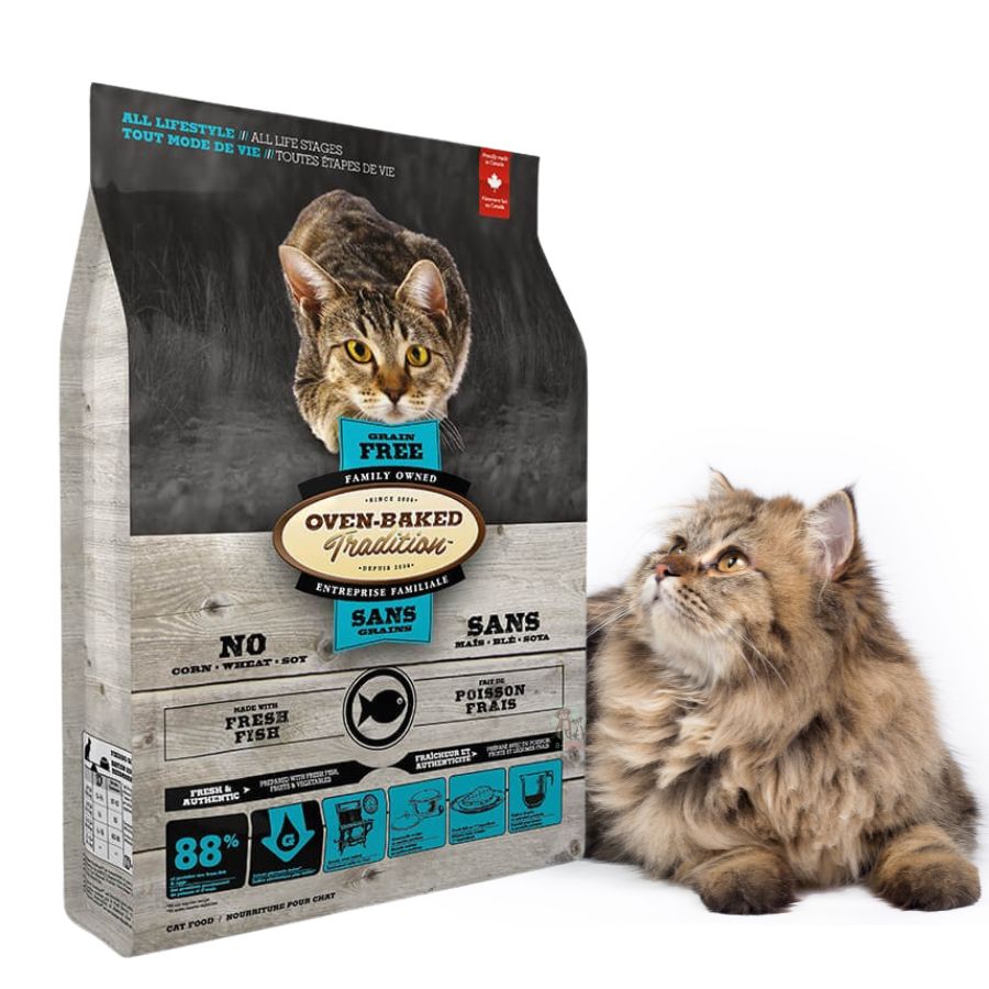 Oven-Baked Grain Free Pescado para Gato 4,54 Kg alimento horneado sin granos, alto en proteínas de pescado y con excelente digestibilidad para gatos de todas las edades.