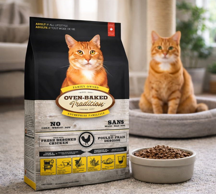 Oven-Baked Tradition Pollo para Gato 4,54 kg alimento horneado con pollo fresco, alta digestibilidad y croquetas densas que sacian más con menos cantidad.