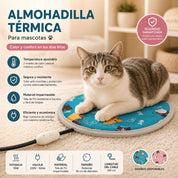 Almohadilla Térmica para Mascotas MarbenPets: garantiza comodidad y calor a tus mascotas con control de temperatura ajustable, material impermeable y protección contra sobrecalentamiento. ¡Ideal para los días fríos!