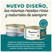 Applaws Lata Pescado Azul es un alimento húmedo natural con caballa y atún, libre de aditivos y rico en proteínas para gatos adultos.