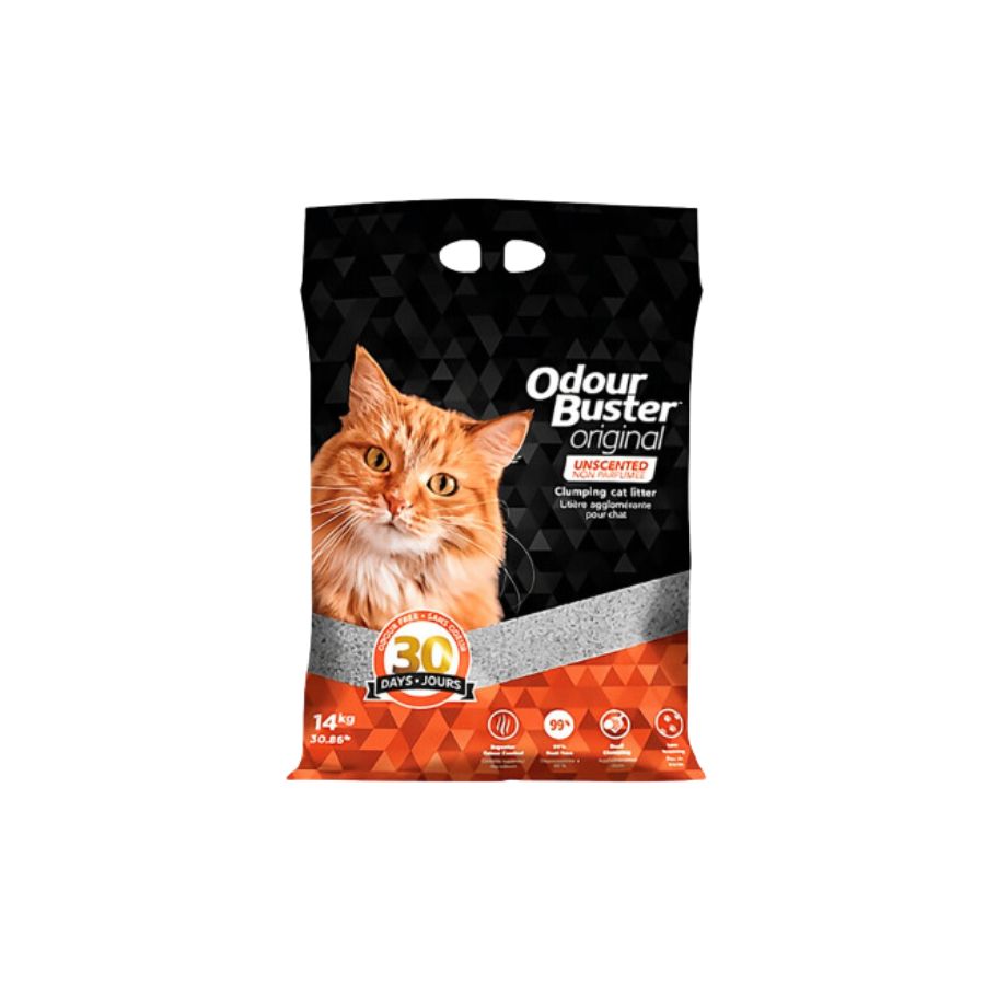 Arena Odour Buster Original 14Kg: Alta calidad, elimina olores y bacterias. 100% natural y 99,9% libre de polvo. Ideal para hogares con gatos sensibles.