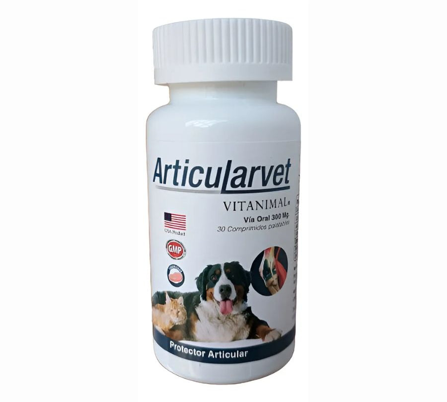 Articularvet 30 Comprimidos , condroprotector natural para perros y gatos. Protege las articulaciones, reduce el dolor y mejora la movilidad. B-Pets