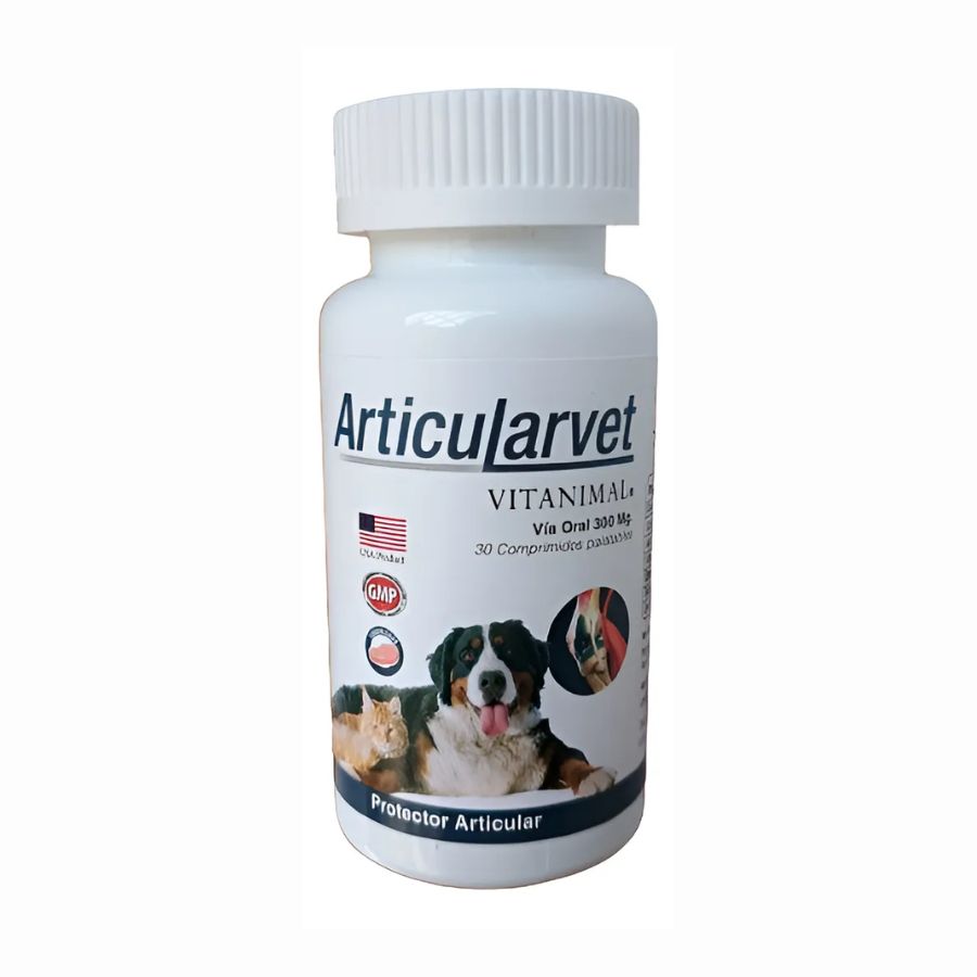 Articularvet 30 Comprimidos , condroprotector natural para perros y gatos. Protege las articulaciones, reduce el dolor y mejora la movilidad. B-Pets