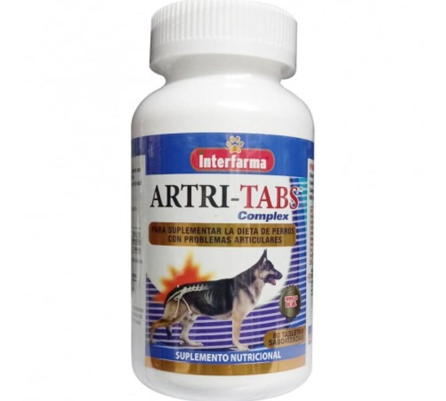ArtriTabs Complex 60 comp es un suplemento articular con glucosamina, condroitín y colágeno. Alivia el dolor y regenera el cartílago en perros con problemas articulares.