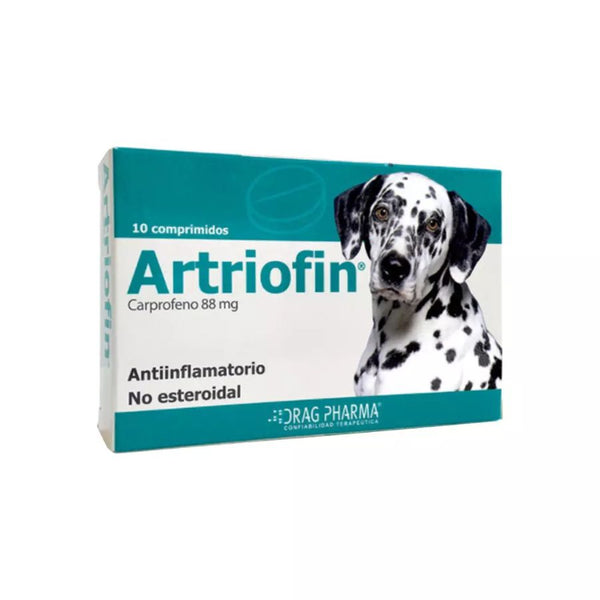 Artriofin 88mg 10 Comprimidos , antiinflamatorio oral para perros. Alivia el dolor articular y postoperatorio de forma eficaz y segura. B-Pets