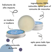 Balm de Karité CoolPet 10 ML, bálsamo hidratante natural para mascotas 🐾. Ideal para patas y nariz. Biodegradable y seguro para consumo animal.