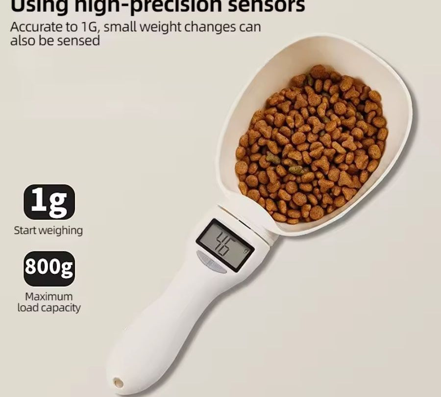 Cuchara Electrónica de Medición 🐾 con pantalla LCD, mide con precisión gramos, ml, tazas y onzas. ¡Ideal para una alimentación equilibrada y saludable!