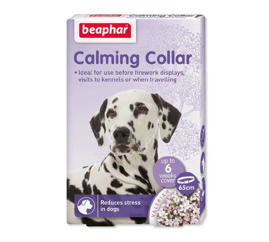 Beaphar Collar Calmante para Perros, con valeriana y lavanda, reduce el estrés y la ansiedad hasta por 6 semanas.