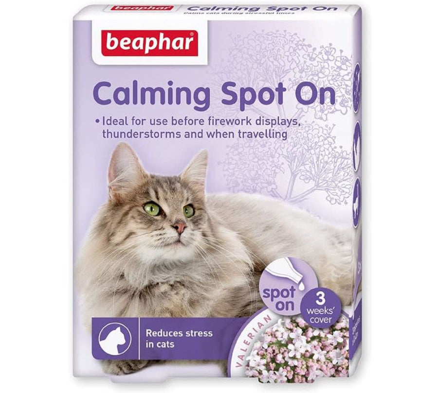 Beaphar Calming Spot On Pipeta Calmante para Gatos 🐱 con valeriana, reduce estrés y ansiedad por una semana. Fácil aplicación y efecto en 1 hora.