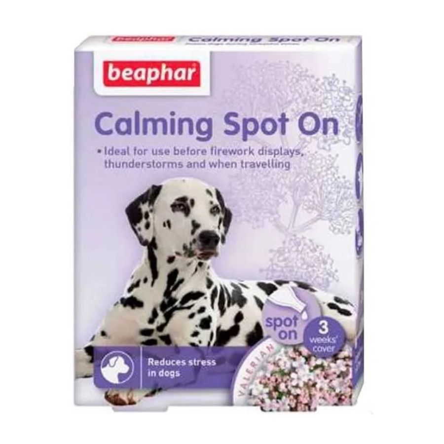 Beaphar Calming Spot On, pipeta calmante con valeriana para perros. Controla el estrés, la ansiedad y malos comportamientos de forma natural. B-Pets
