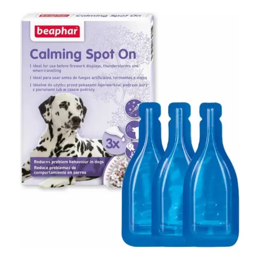 Beaphar Calming Spot On, pipeta calmante con valeriana para perros. Controla el estrés, la ansiedad y malos comportamientos de forma natural. B-Pets