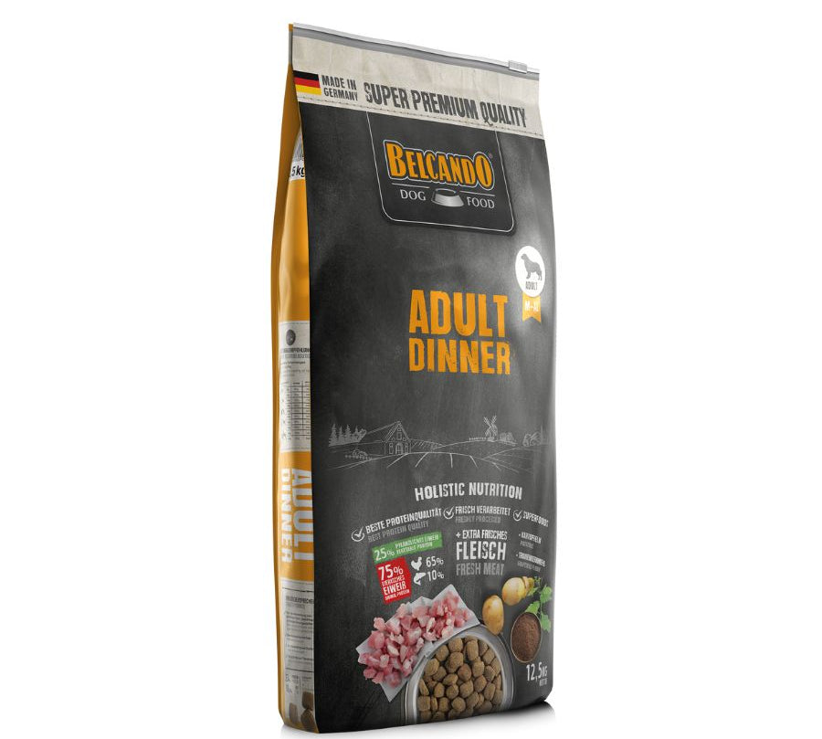 Alimenta a tu perro con BELCANDO Adult Dinner 22.5kg 🐕🥘, diseñado para mantener un peso óptimo con un sabor irresistible y materias primas selectas como carne de ave tierna y patatas nutritivas. Envíos a todo Chile 🇨🇱