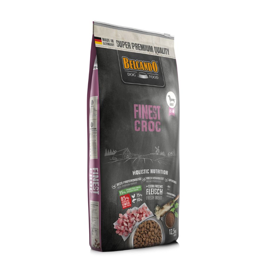 BELCANDO Finest Croc 4 kg, ideal para perros pequeños y medianos. 🍗 Promueve digestión óptima y salud articular, libre de cereales.