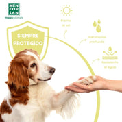 Bloqueador Solar SPF 50 para Mascotas Men For San 60ML protege e hidrata la piel sensible de perros y gatos contra los rayos UVA y UVB. Hipoalergénico y sin perfume.