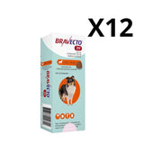 Pack 12x Bravecto Perro 1 Mes 4,5 a 10 kg (100mg)