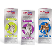 Bravecto Plus Gato 2,8 a 6,25 kg controla pulgas, garrapatas y parásitos internos con una sola pipeta. Protección prolongada por 12 semanas. B-Pets