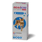 Bravecto Plus Gato 2,8 a 6,25 kg controla pulgas, garrapatas y parásitos internos con una sola pipeta. Protección prolongada por 12 semanas. B-Pets