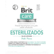 Brit Care Gato Sterilized Urinary 2KG 🐾, alimento sin cereales para gatos esterilizados que protege el tracto urinario y fortalece la inmunidad.